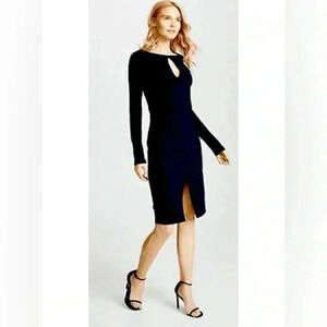 Susana Monaco Black Keyhole Slit Bodycon Dress EUC SIZE Medium